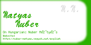 matyas nuber business card